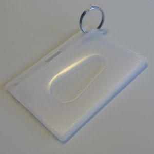 Clear Hard Plastic Card Holder & Keyring