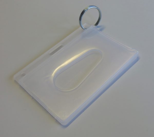 Clear Hard Plastic Card Holder & Keyring